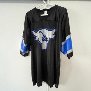 Vintage 90s WWE The Rock Electrifying One #1 Football Jersey. Attitude ERA.XL